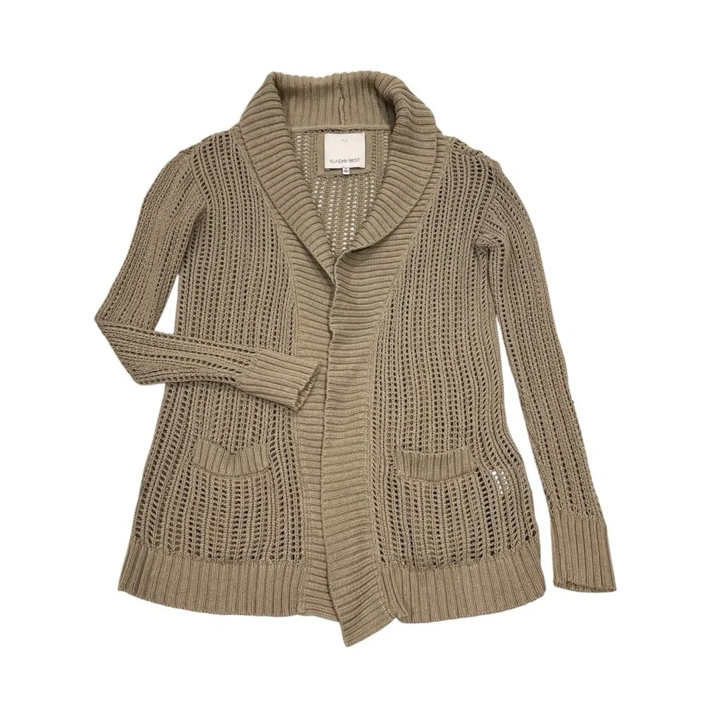 Sunday Best Cream Cotton Open Knit Cardigan‎ - Picture 2 of 5